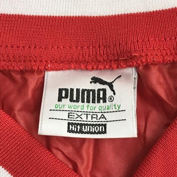 Made in Japan PUMA Piste Pullover Windbreaker S-M Men Red/White Nylon Tops(USED)
