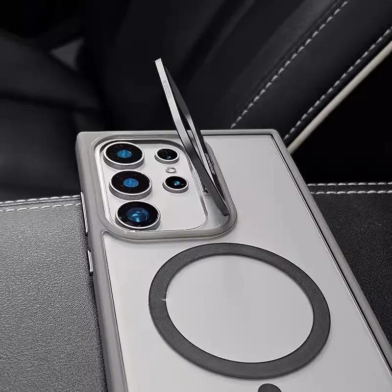 For Magsafe Wirelesss Charge Case For Samsung Galaxy S25 S24 S23 Ultra Lens Protector Phone Cases For Samsung S24 S23 Plus Cover