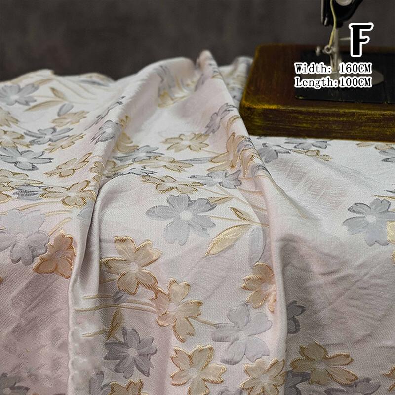 1M Rustic Floral Embossed Jacquard Yarn-dyed Fabric for Dresses Vest Bag Jacquard Fashion Women Wedding Dress Clothing Supplies