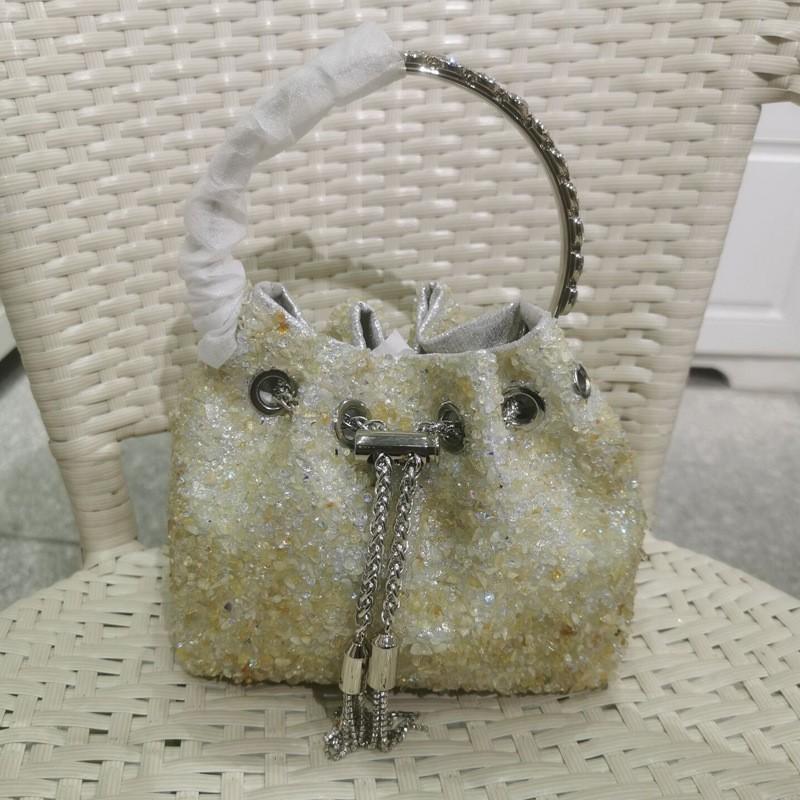2026 Womens Crystal-Embellished Crossbody Bag Fringe Detail Small Square Shoulder No Top Handle
