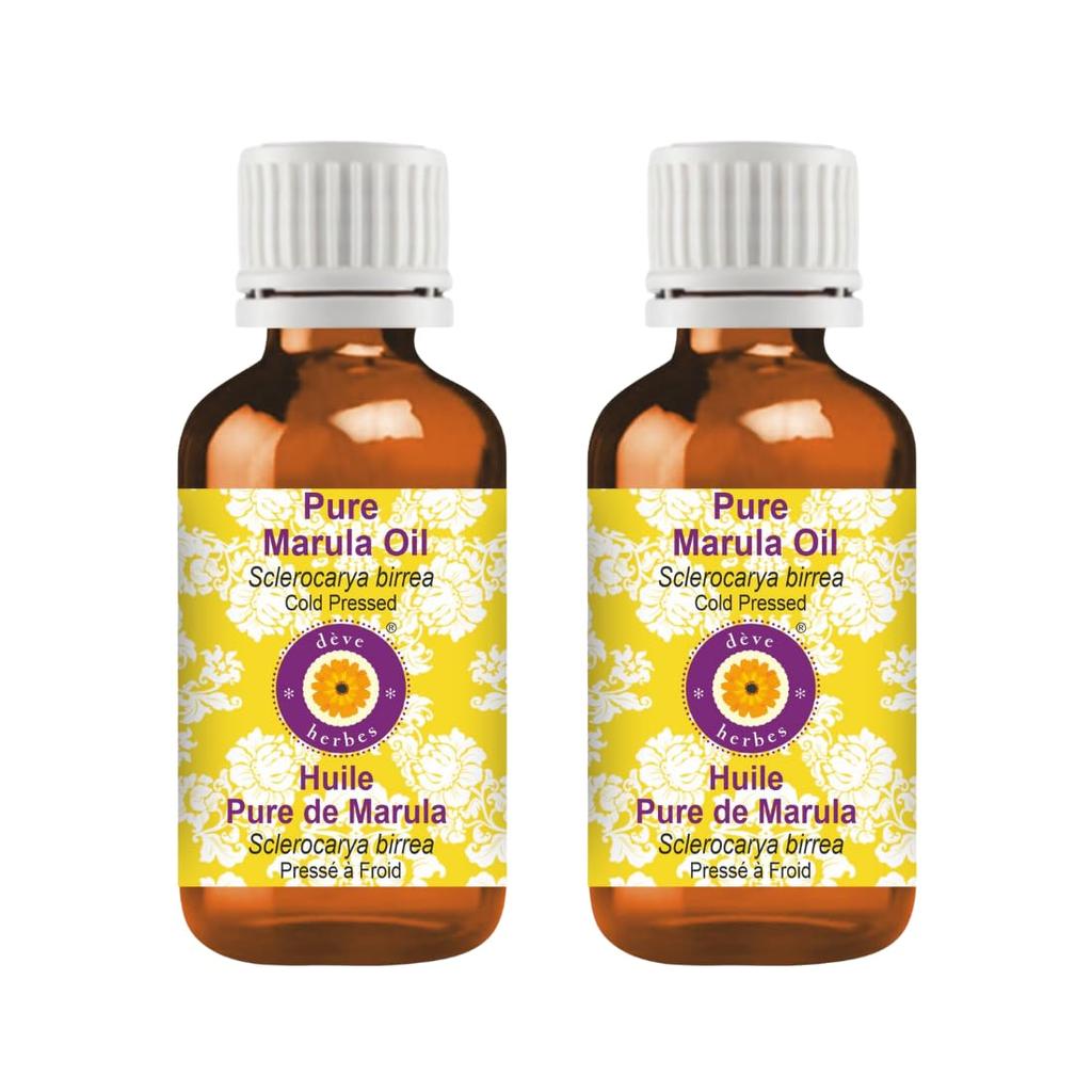 Deve Herbes Pure Marula Oil (Sclerocarya birrea) | Cold Pressed | Natural | Undiluted | For Diluting Essential Oils | For Hair, Skin & Massage | Me