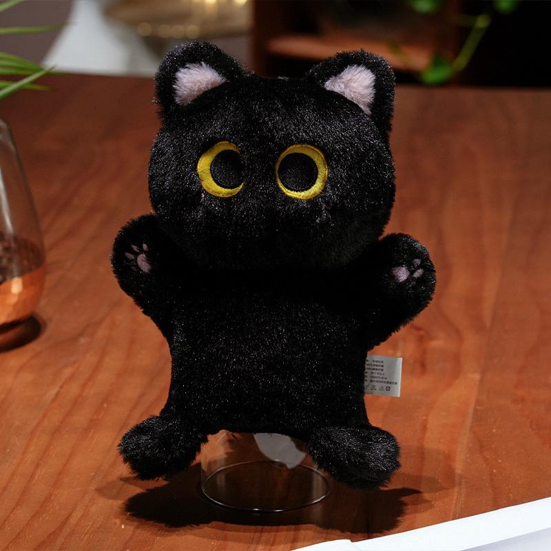 

35cm Kawaii Black Cat Plush Toy Hand Puppet Soft Stuffed Animal Doll Christmas Gift for Kids about 35cm чорний