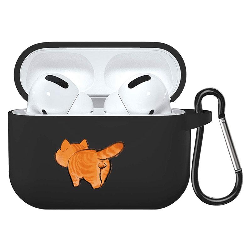 קריקטורה חמוד חיות מחמד כלב חתול בעל חיים ינשוף צמח פרחי אפל עבור אפל AirPods 2 3 כיסויי אוזניות חסינות זעזועים שחורות AirPods Pro Funds Cover