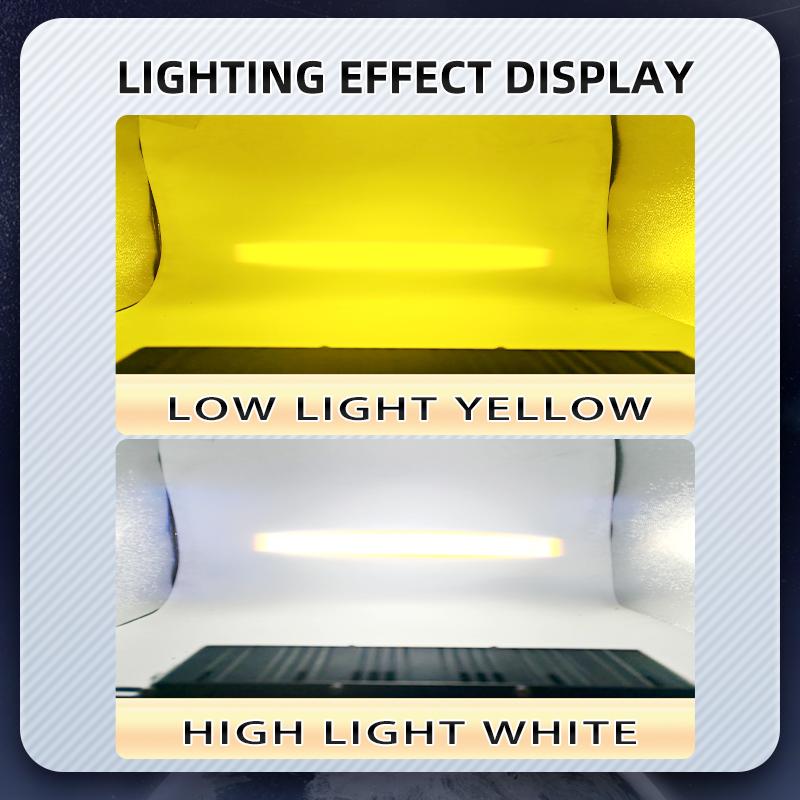 6 LED Grill Lights Projector Fog Light Hi-Lo Beam White Yellow Front Grill Trim Lamps for Car Truck Offroad UTV ATV Motorcycle