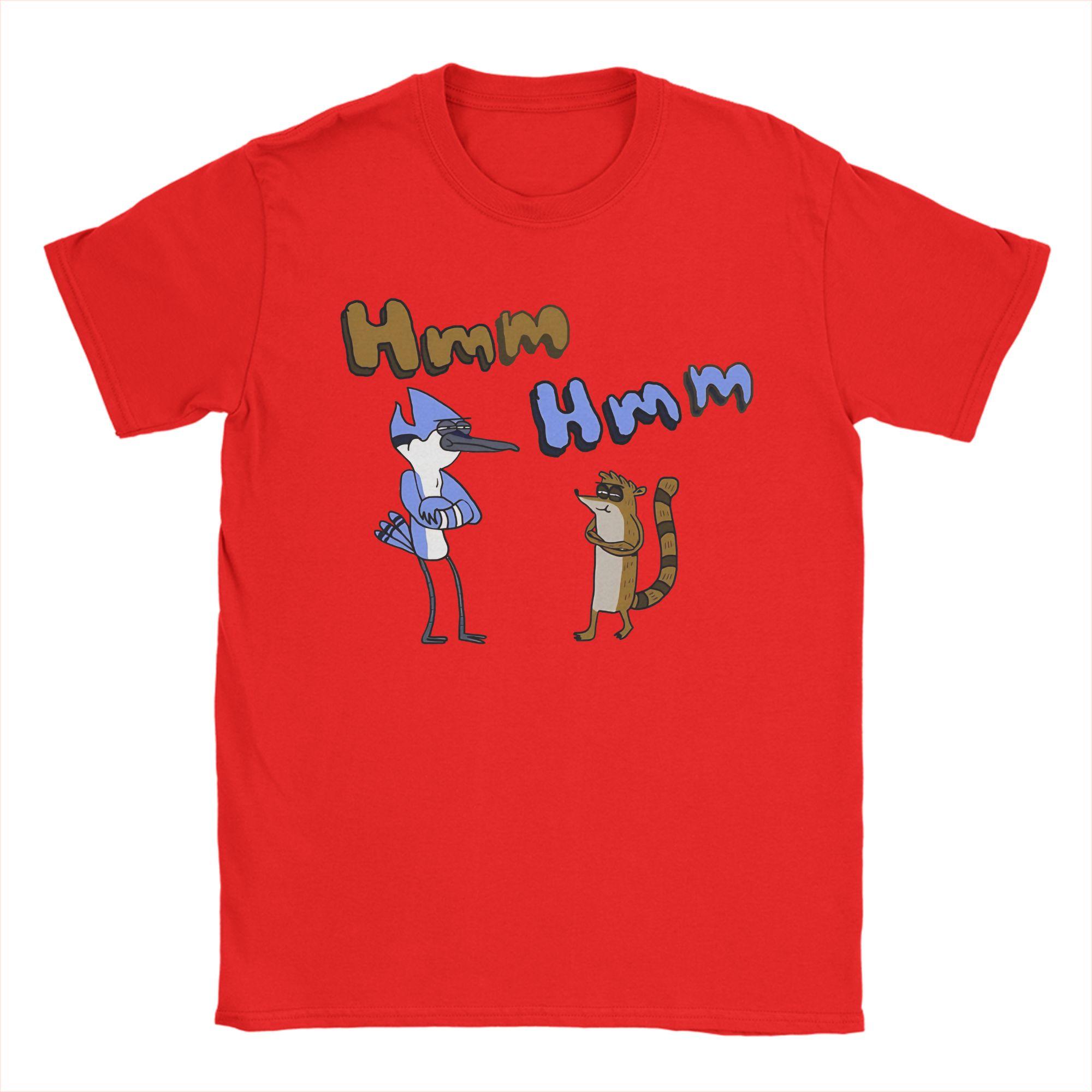 Unique Hmm Hmm Regular Show TShirts for Men Crew Neck Pure Cotton T Shirts  Short Sleeve Tee Shirt Gift Idea Tops S