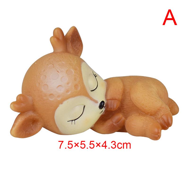 1pc Statue Deer Decorations Fawn Kawaii Sleeping Animal Decor Silicone Animal Statue for Home Tabletop Decor Kids Gift