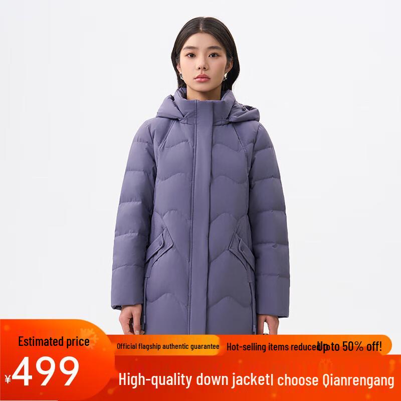 Qianrengang Women's Hooded Mid-Length Down Jacket Y309308Y