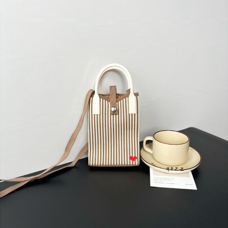 New Love Mobile Phone Bag High-end Knitted Bag Popular Cartoon Cute Portable Storage Messenger Bag