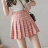 Women's High Waist Pleated A‑Line Mini Skirt Sweet Cute Plaid Pattern Short Bottom Skirt