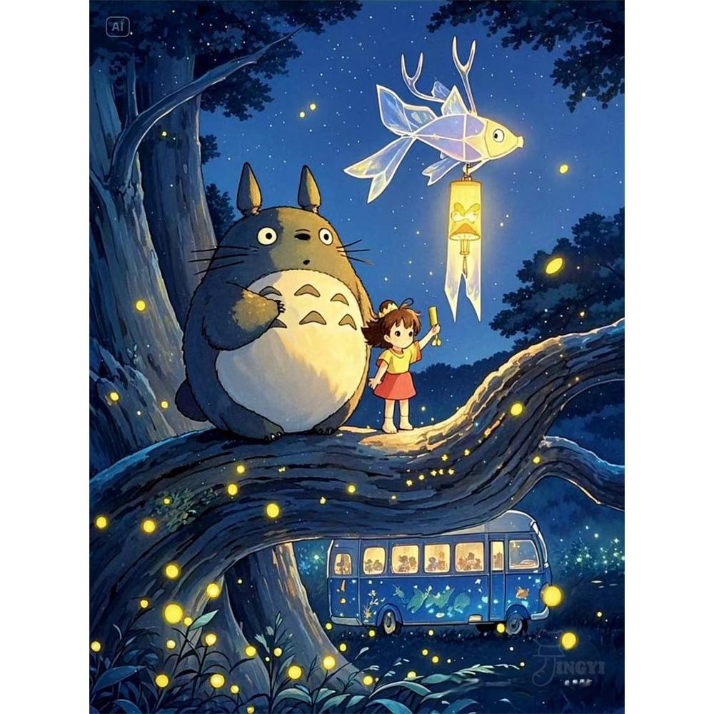 The Cartoon Animal Totoro Diamond Painting Japanese Anime 5D Diamond Embroidery Cross Stitch Handmade Art Gift Home Decor