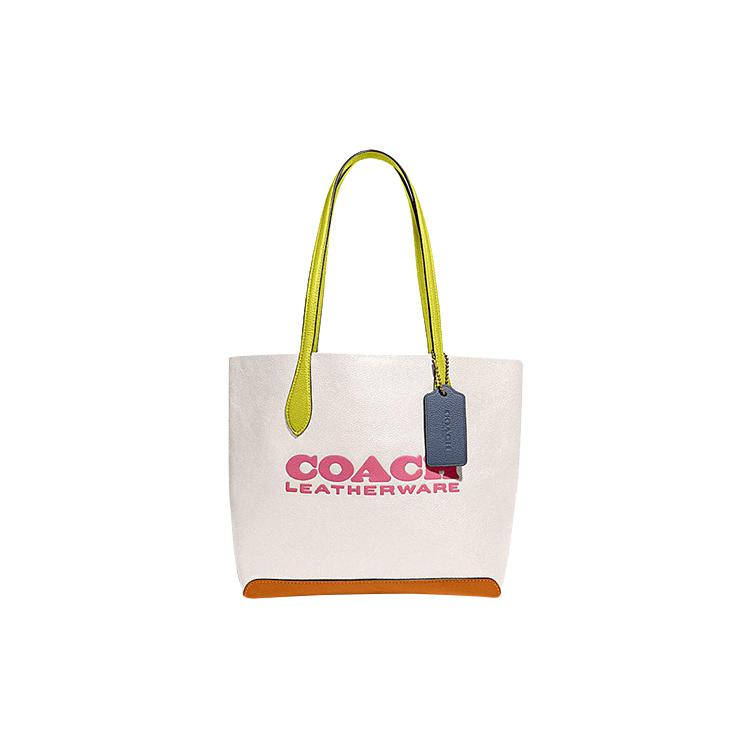 New COACH Kia Cow Leather Tote Bag Shopping Bag Handbag Shoulder Bag Women's Chalk Multicolor CA097-B4CAH