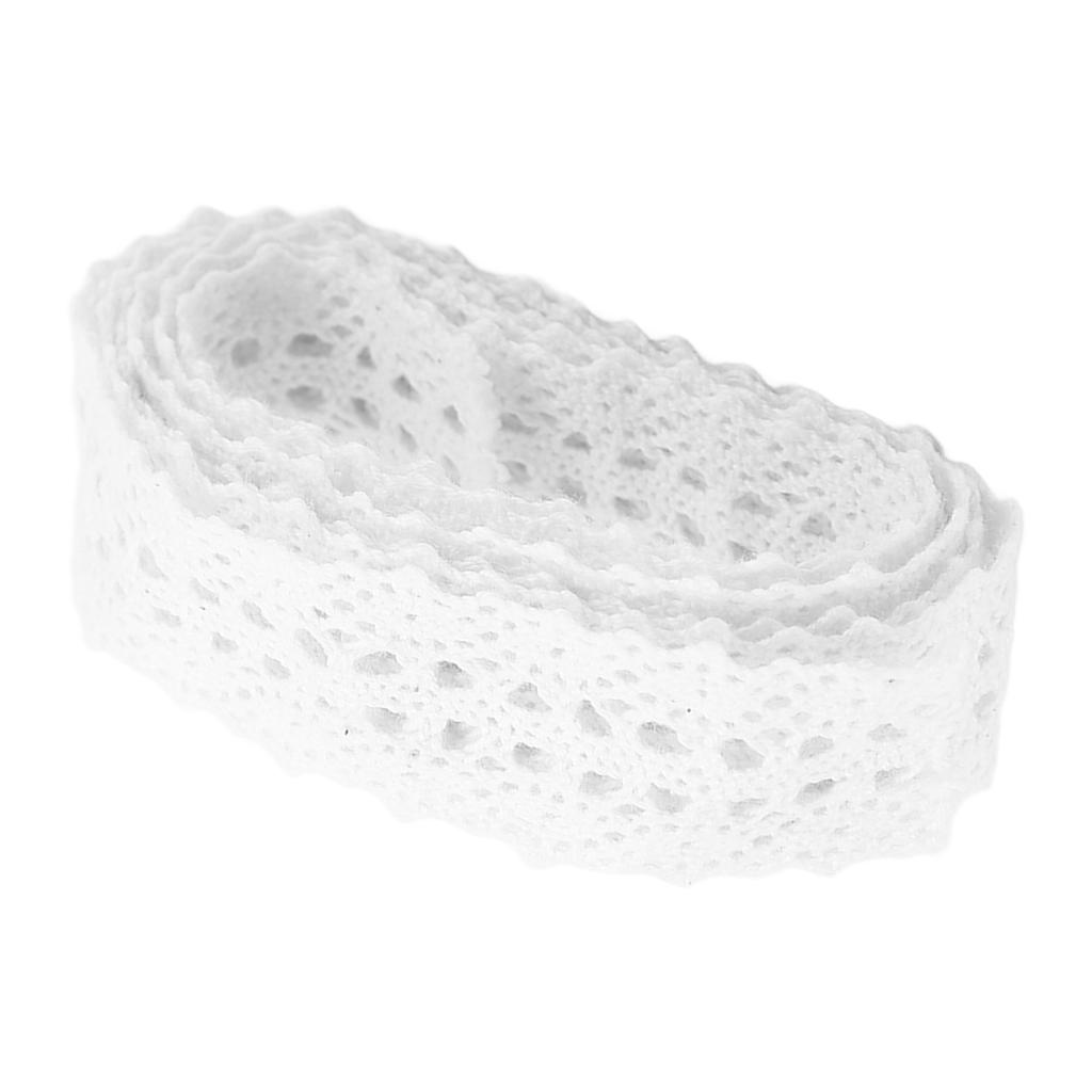 Lace Trim 20 Yards Long 2.3cm Width Exquisite Pattern Skin Friendly Durable Wide Application White