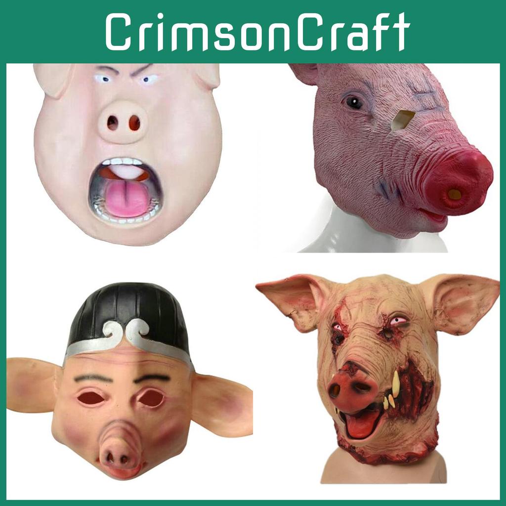 Pig Head Mask Cartoon Latex Humorous Costume Prop For Cosplay And Party