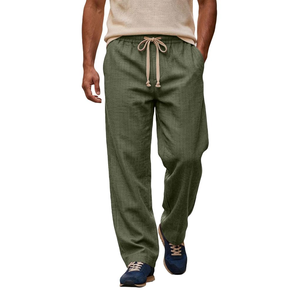 Herren Baumwolle Leinen Hose Herren Freizeit Modische Baumwolle Leinen Hose