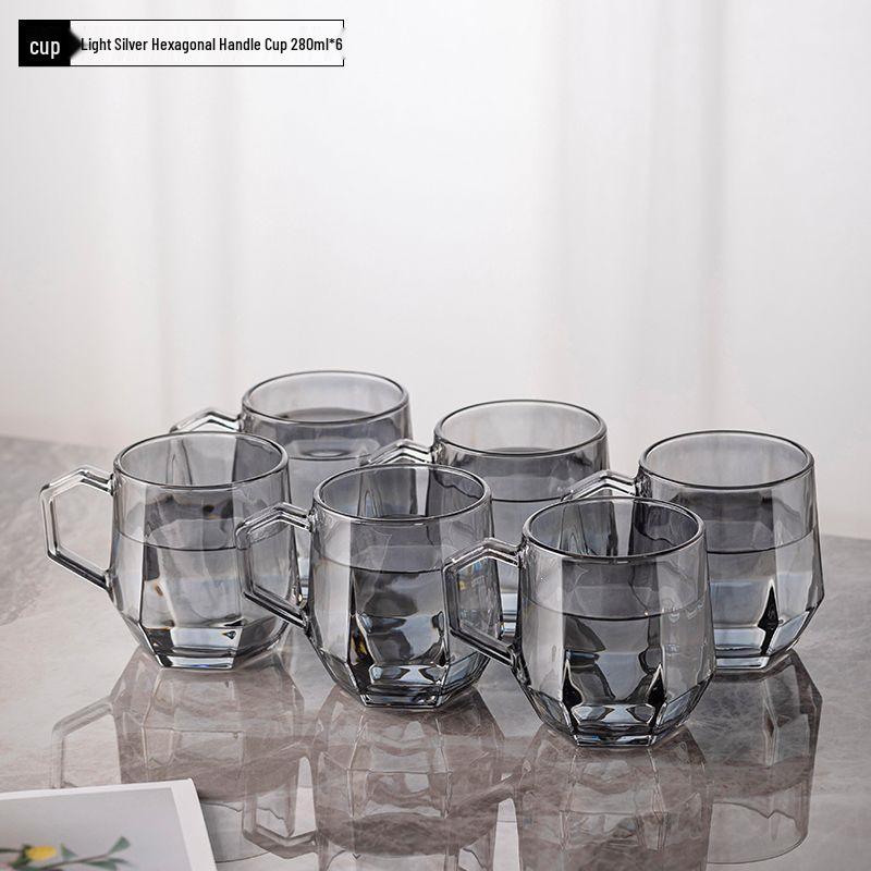 Hitzebeständiges Glasbecher-Set mit Henkel für Tee und Saft - Großes Fassungsvermögen, Hochwertiges Gefühl, Leichter Luxus Design