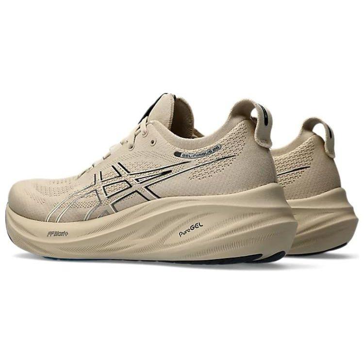 Asics Gel Nimbus 26 Feather Grigio Nero Uomo Scarpe da ginnastica Tan 1011B794-021