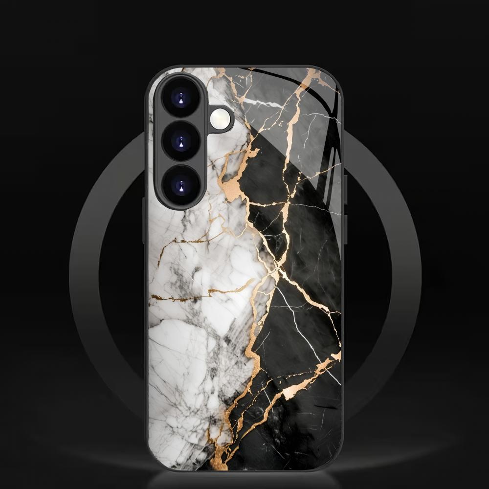 Marble textured pattern tempered glass phone case suitable for Samsung Galaxy S26 S25 S24 S22 S21 S20 FE/Ultra/Plus anti scratch