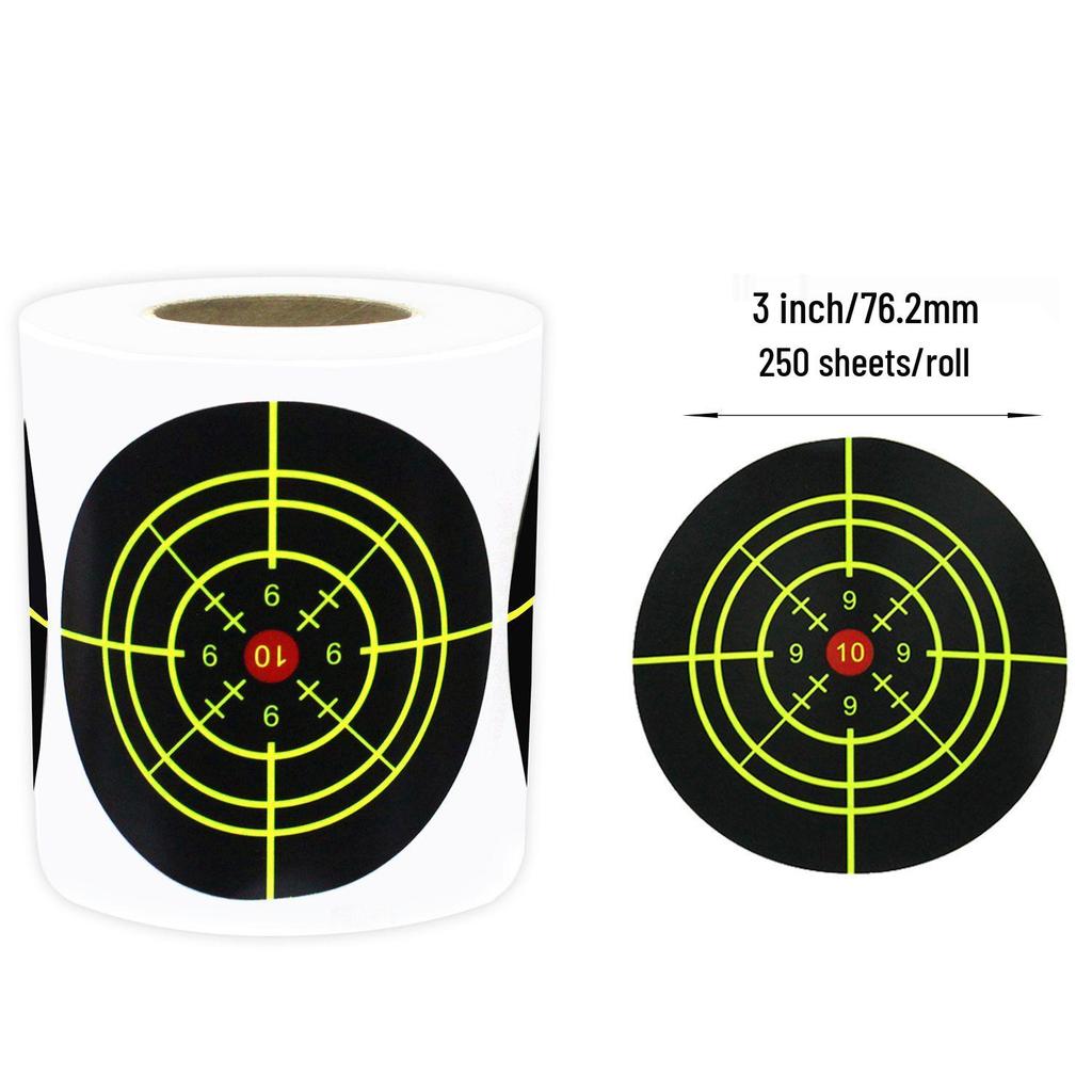 3-Inch Fluorescent Yellow Splatter Target Stickers for Shooting Practice