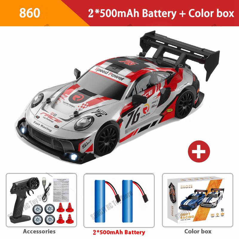 4WD RC Car With LED Remote Control Cars High Speed Fast Drift Racing 2.4G Radio RTR Vehicle GTRPRO Model Toy Kids Children Gift