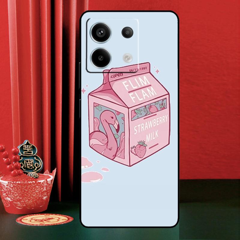 Kawaii Japanese Strawberry Milk For Xiaomi Redmi Note 14 Pro 13 12 11 9 10 9S 10S 11S 12S Redmi 13C 10C 12C 14C Phone Case