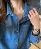 Retro Übergröße Damen Denimhemd - Hong Kong Stil, vielseitiges koreanisches Langarm-Oberbekleidungs-Top.