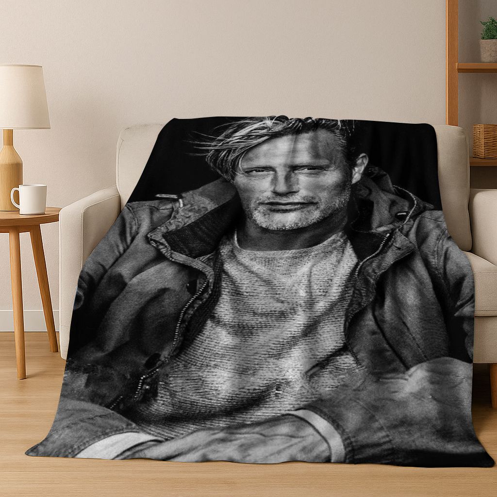 26 stiliaus Mads Mikkelsen Seksualus vyras Meno flanelės pledas, Jaukus minkštas pledas namams, miegamajam, lovai, sofai, iškylai, dangalas, dovana vaikams