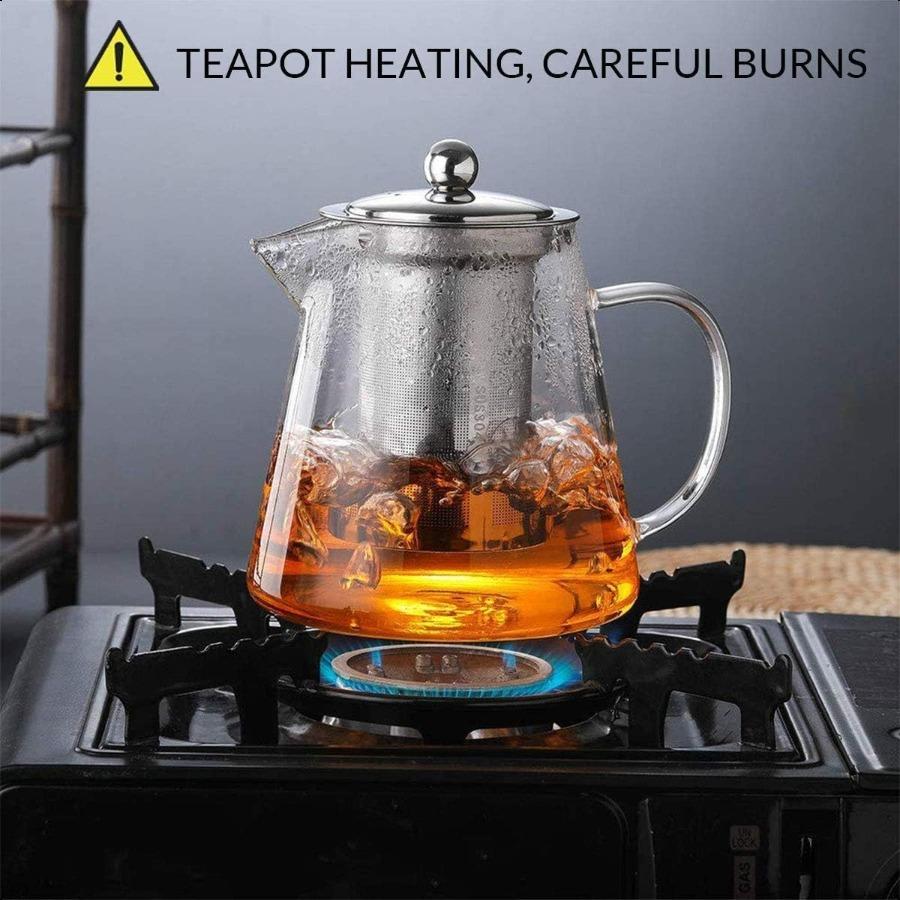 750ml 25oz Glass Teapot with InfuserHeat Resistant Glass Teapot with Removable Infuser Borosilicate Clear Glass Tea Pots for Lo