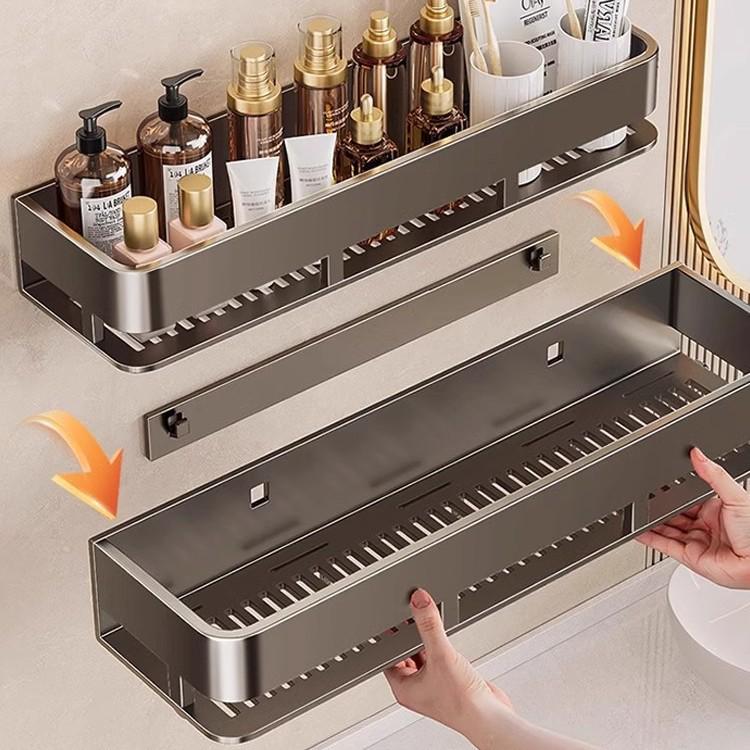Hålfritt väggmonterat badrumshylla & kosmetikorganisatör