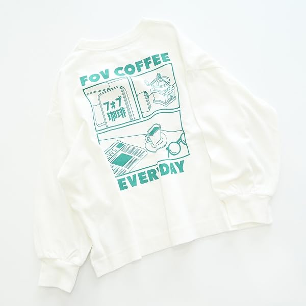 [FOV] Retro COFFEE L/S T-shirt White
