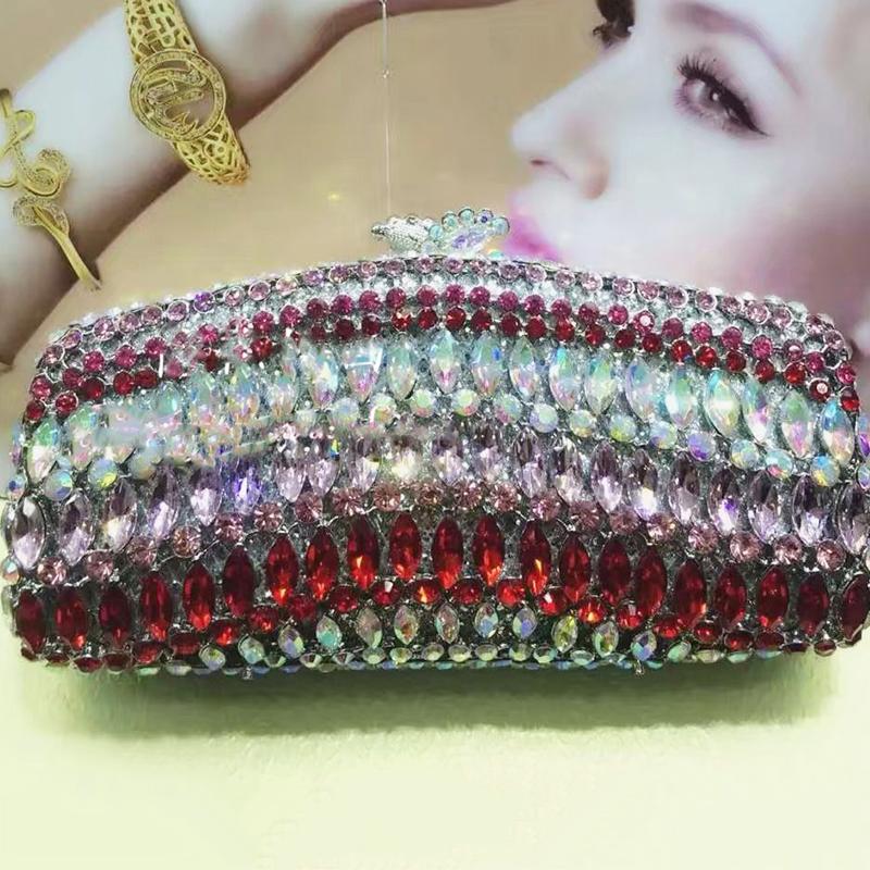 

Luxury Green Rhinestone Evening Clutch Purses Women Party Bags Formal Dinner Crystal Handbag Ladies Diamond Formal Purse Bag 18cmX12cmX6cm