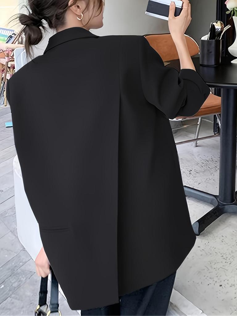 Women's Gray Blazer: Spring/Autumn 2026 High-End Petite Korean Style Casual Jacket