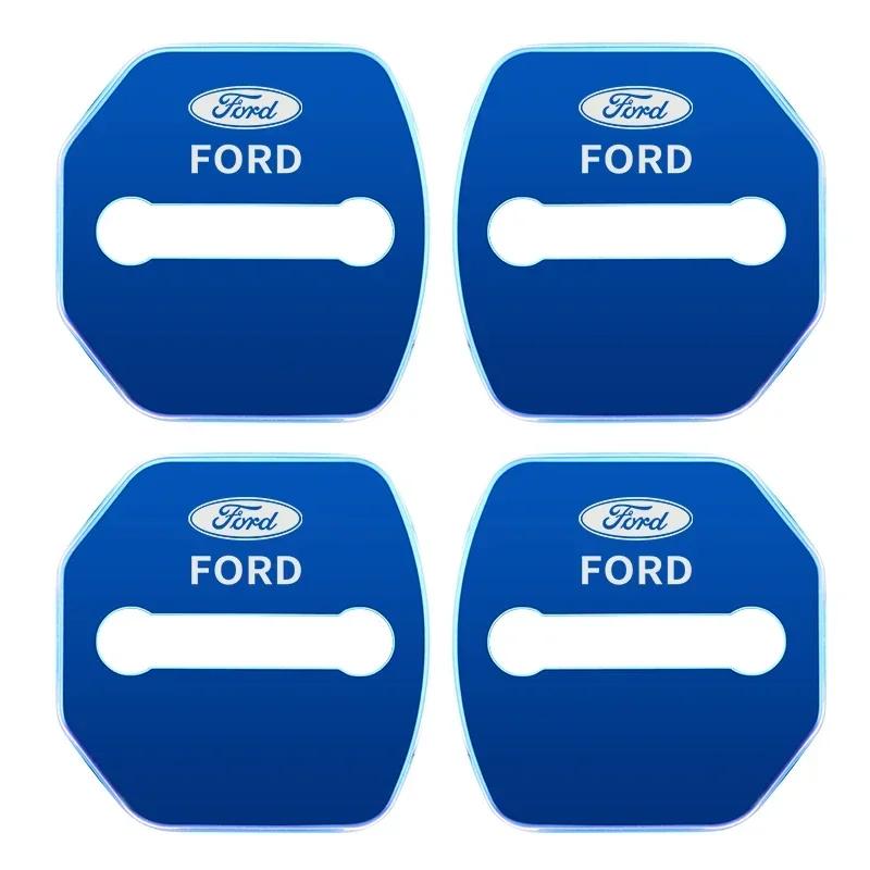 Autosticker 2026 Ford 4-delige set deurslotdecoratie beschermhoes embleemhouder voor Ford Kuga Territory Focus RS Escort Fiesta Mond