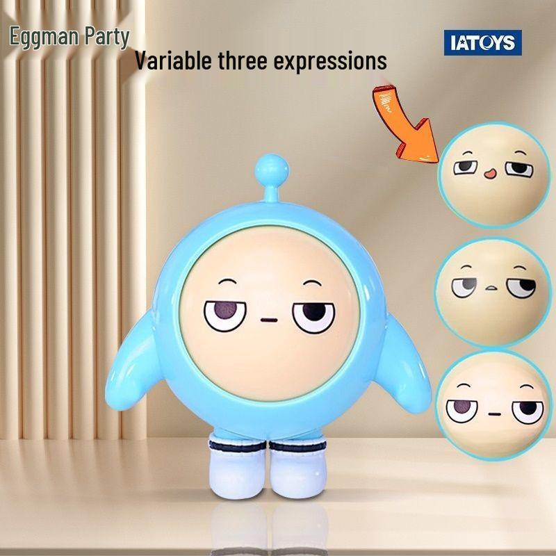 Trendy Nezha Emoji Face-Changing Keychain Decompression Doll Set