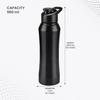 Comet 1000 Stainless Steel Water Bottle 1000 Ml, Single Walled, ISI Certified I Leak Proof Lid, Rust Proof I For School, Office, Gym