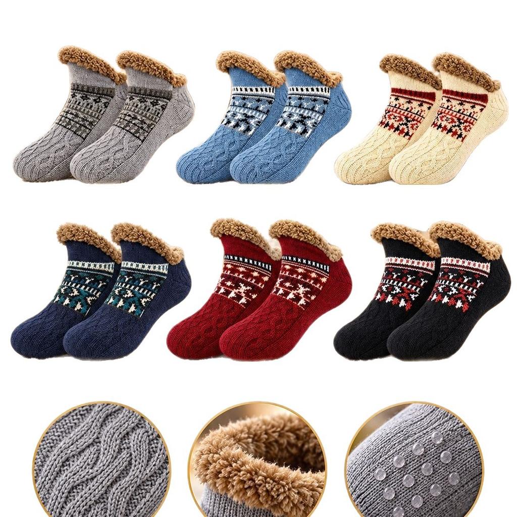 Thick Fleece Lined Non Slip Floor Socks Unisex