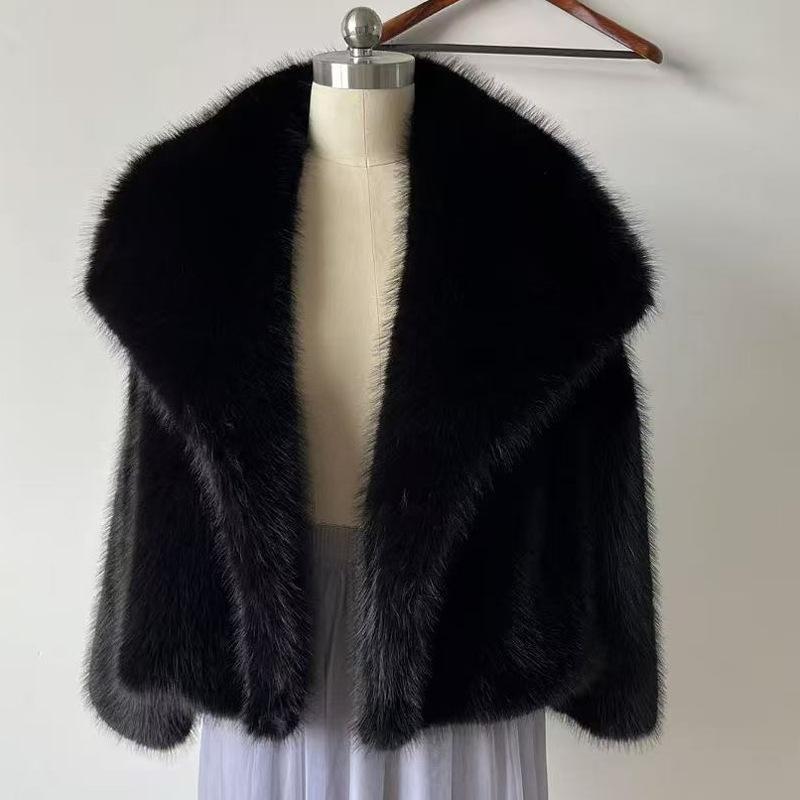 Women's Turn Down Collar Long Sleeve Faux Fur Coat Loose Fit Casual Winter Jacket