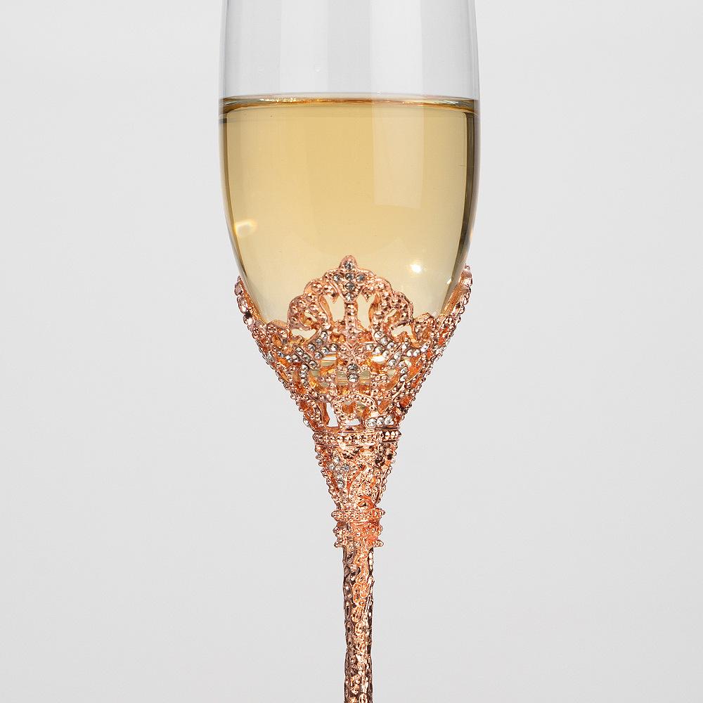 Vintage Bubble Embossed Champagne & Wine Crystal Glass Set with Gift Box