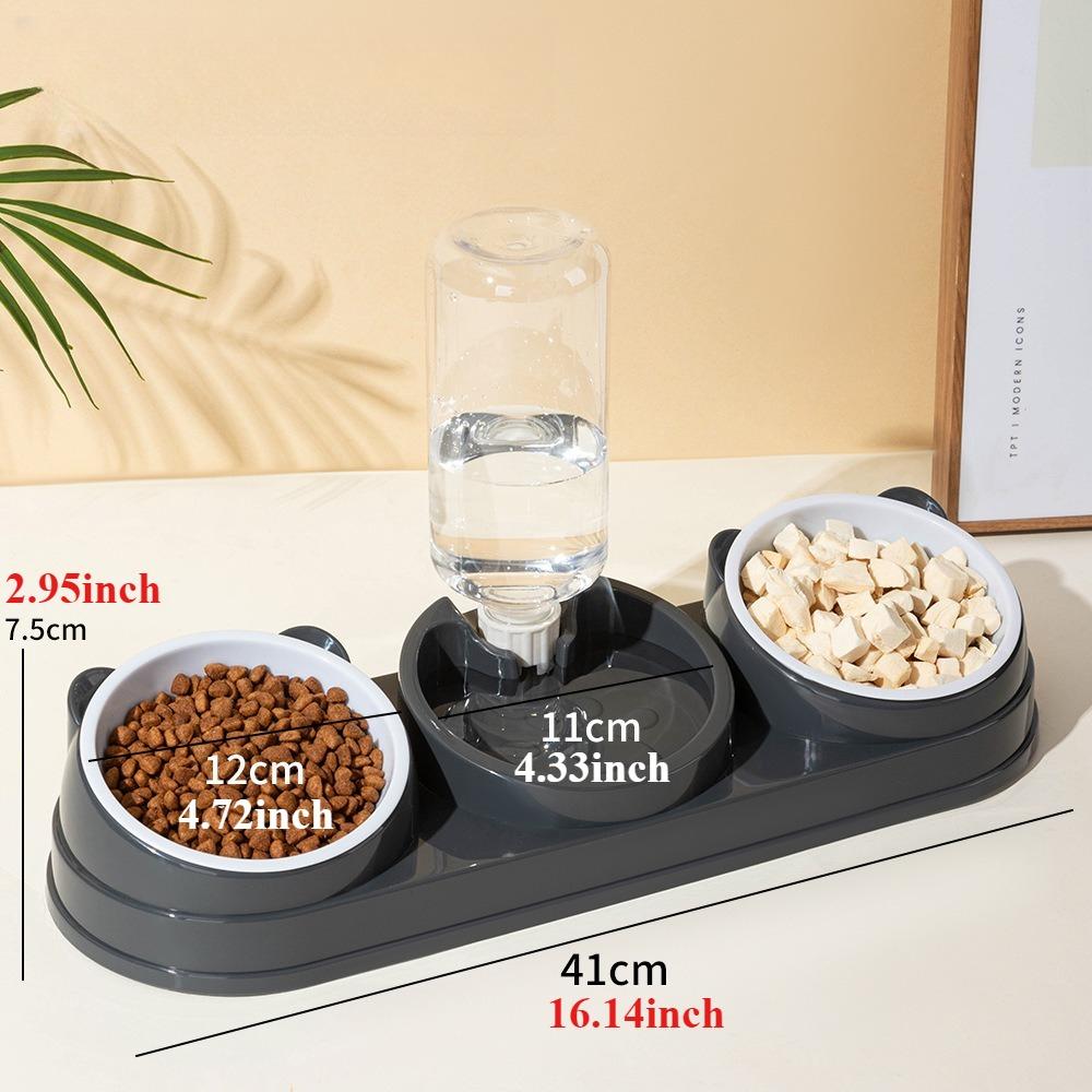 Elevated Bowl for Cats and Dogs Durable Two-in-one Feeder Bowl Food Bowl Automatic Drinking Water Small Cat Dog Pet Supplies