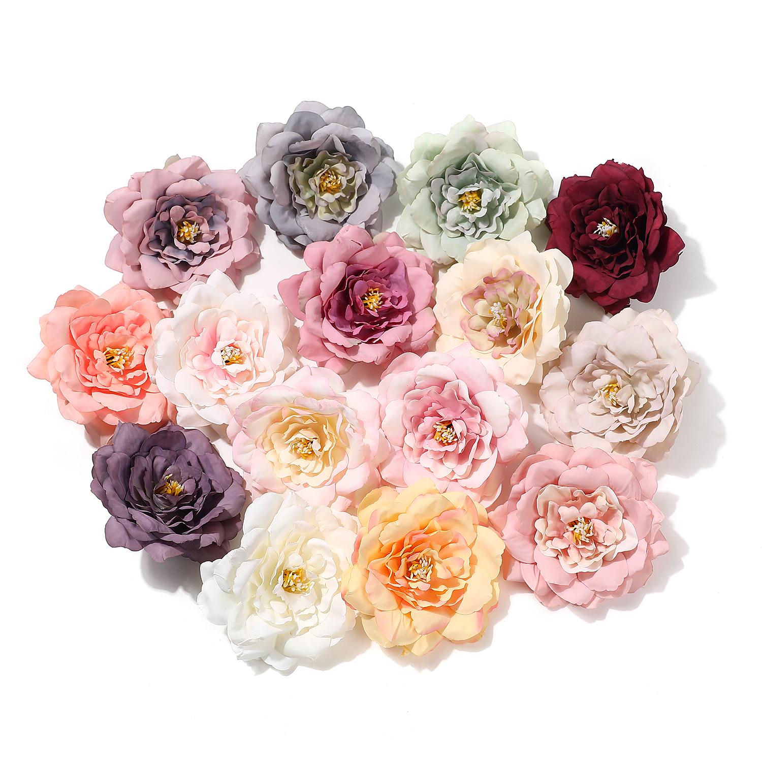 

2/5/10Pcs 9cm Artificial Silk Carnation Flower Heads Wedding Home Decoration DIY Bride Holding flowers Accessories Fake Flowers 2Pcs