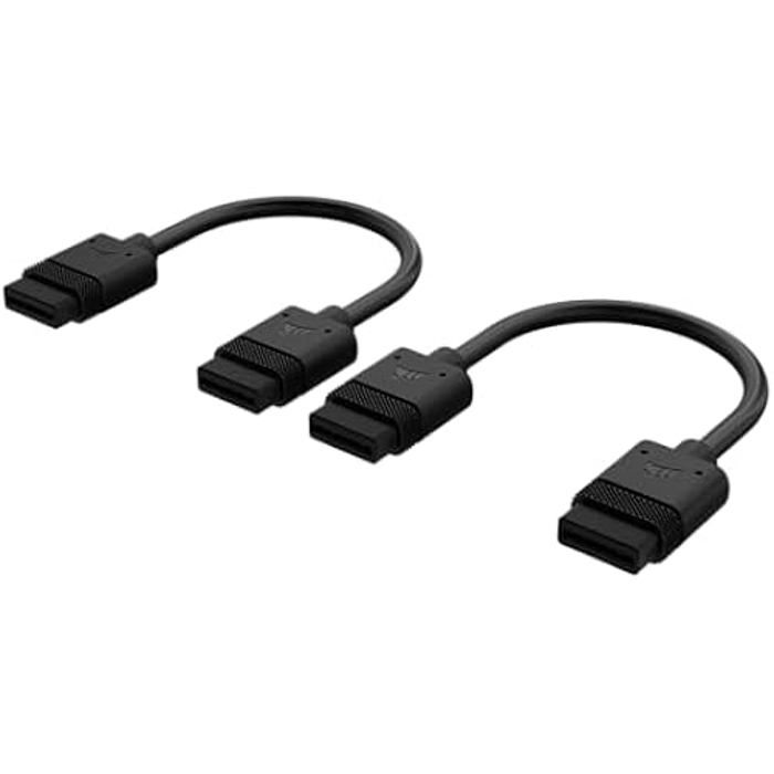 Câble - corsair - icue link - 100mm - noir - têtes réversibles