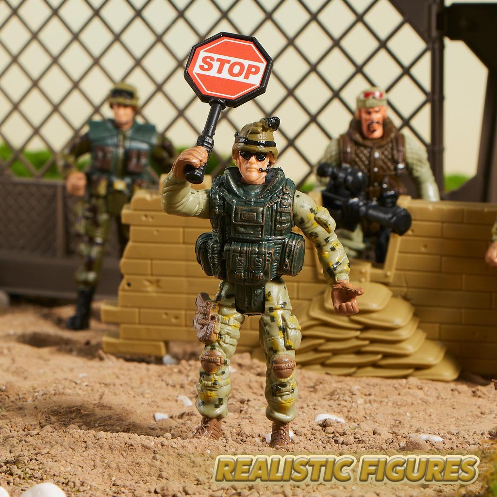 16 Pcs Military Toy Soldiers Playset Army Men Plus SWAT Team Featuring Military Weapons Accessories Designed for Boys Birth Date Present