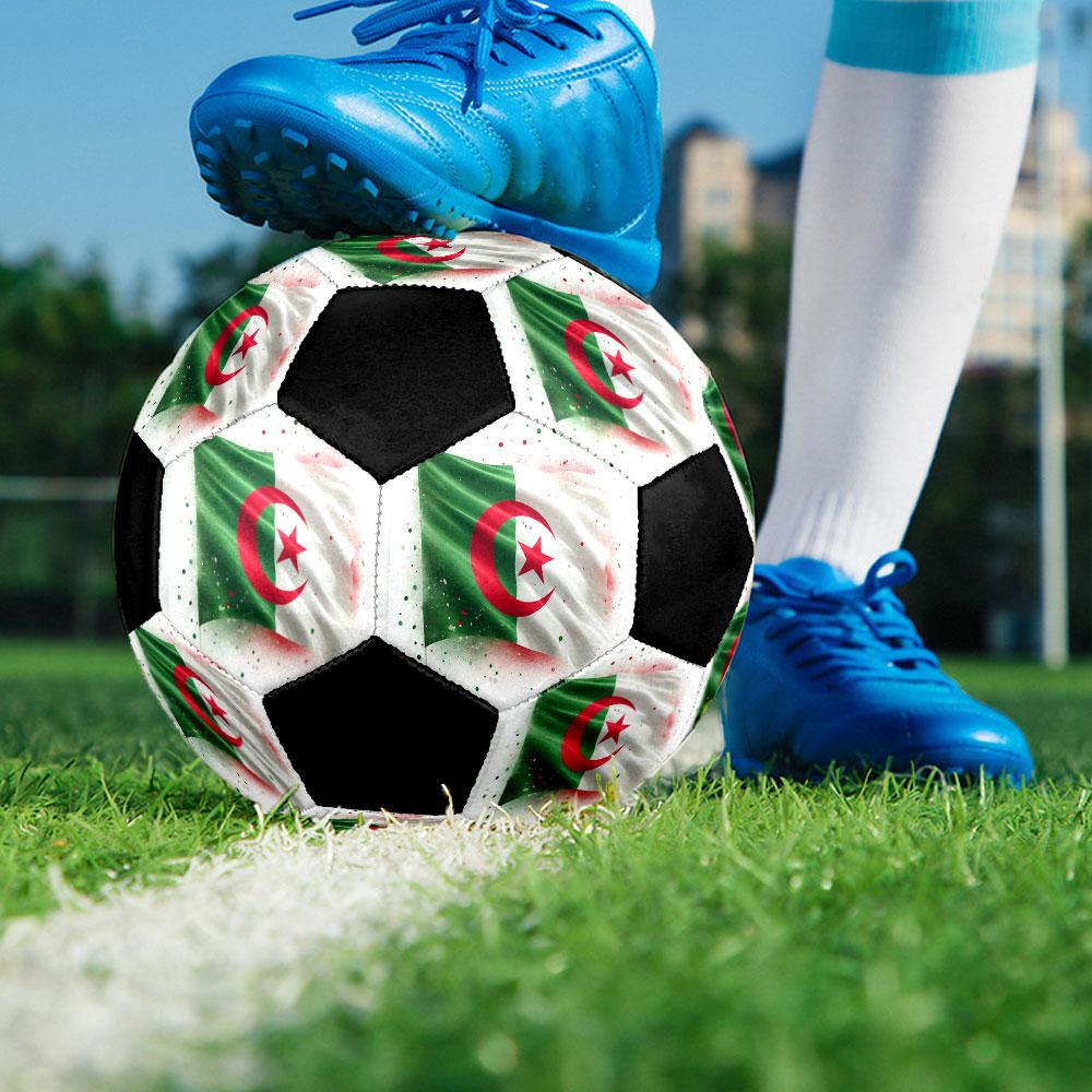 1pc Algeria National Football Team Soccer Ball Size 5 Indoor Soccer Ball Fashion Colorful Backyard Game - Great For Sports Fans Gift HE13