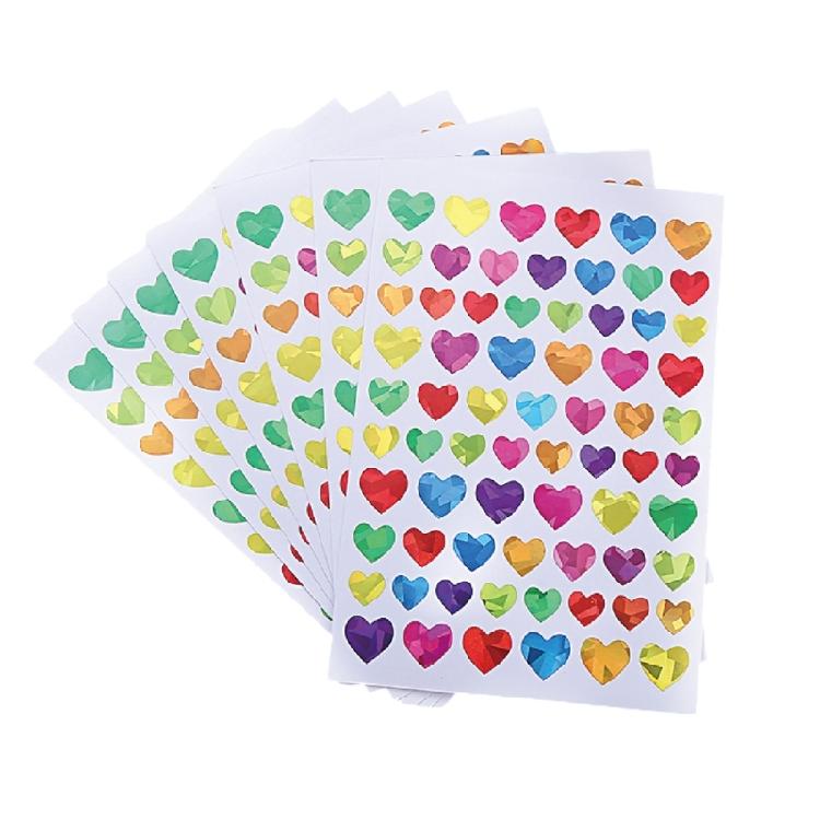 960/1080/1380Pcs Sparkling Heart Star Sticker for Scrapbooking Children Reward Sticker Wrapping Sticker for Packaging