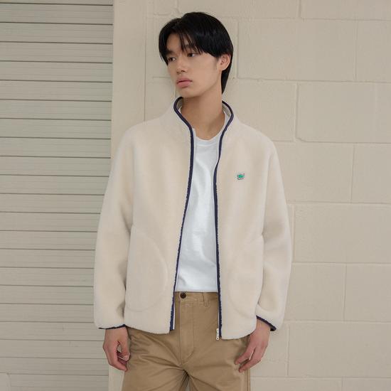 Men s Genuine Shearling Fleece Zip-up Jacket M