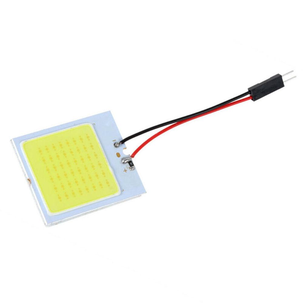 48SMD Bilbar Lys 4W 12V Lampe Interiør Hvit Dome Panel T10 Universal