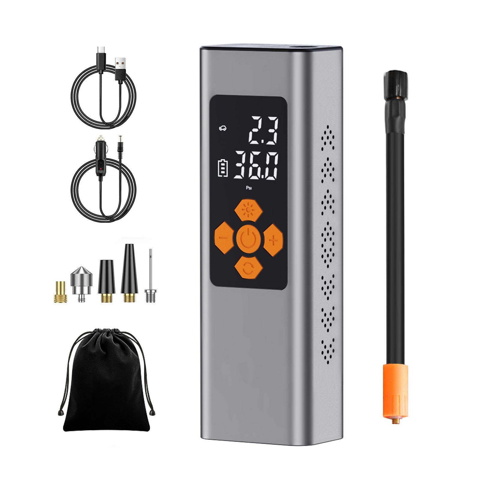 

Портативный воздушный компрессор с автоматическим накачиванием, беспроводной автомобильный воздушный насос 150PSI с двойным цифровым экраном, электрический мини-шинный насос