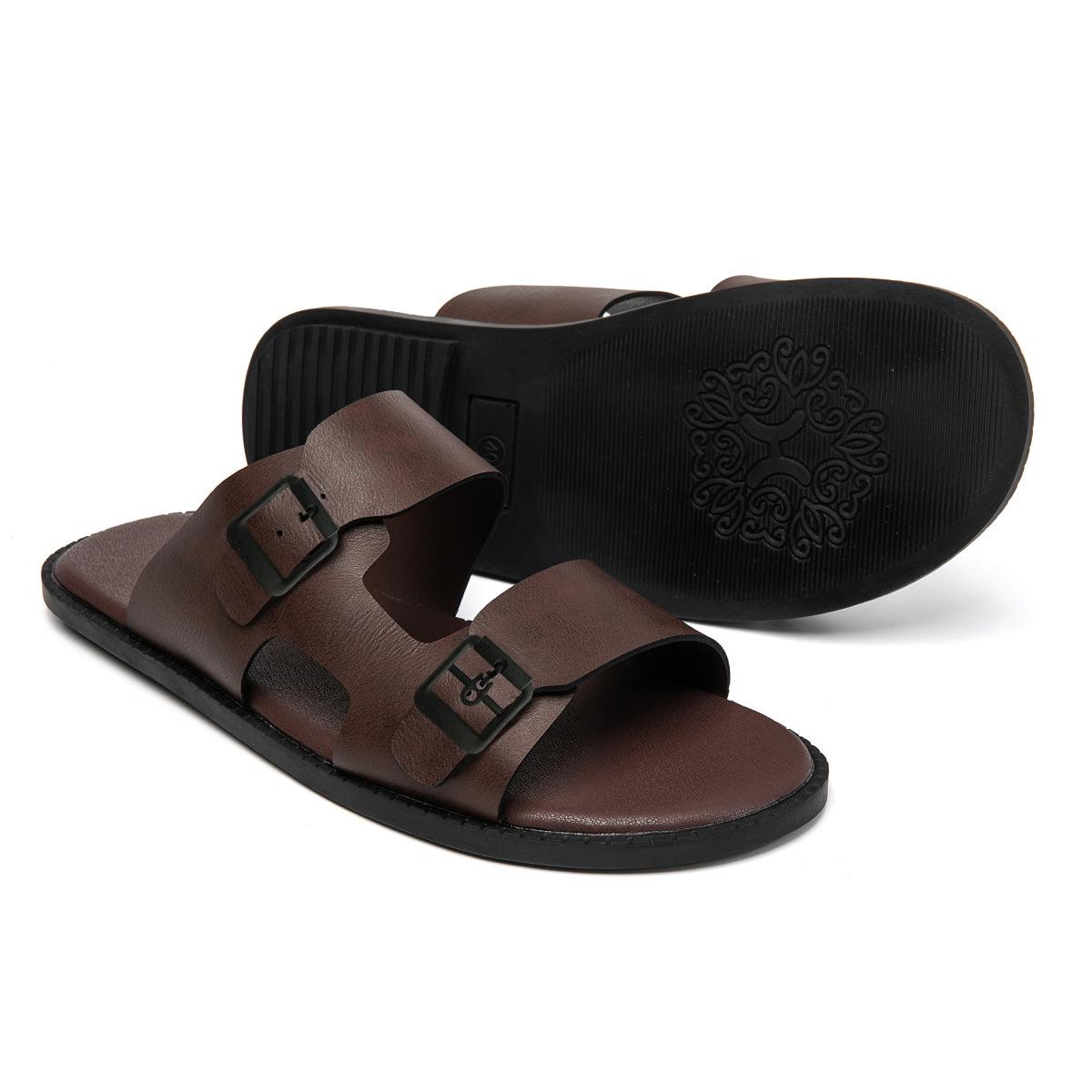 Men s Plus Size Cross-Strap Non-Slip Beach Sandals, European Sizes 39-47 40 коричневый