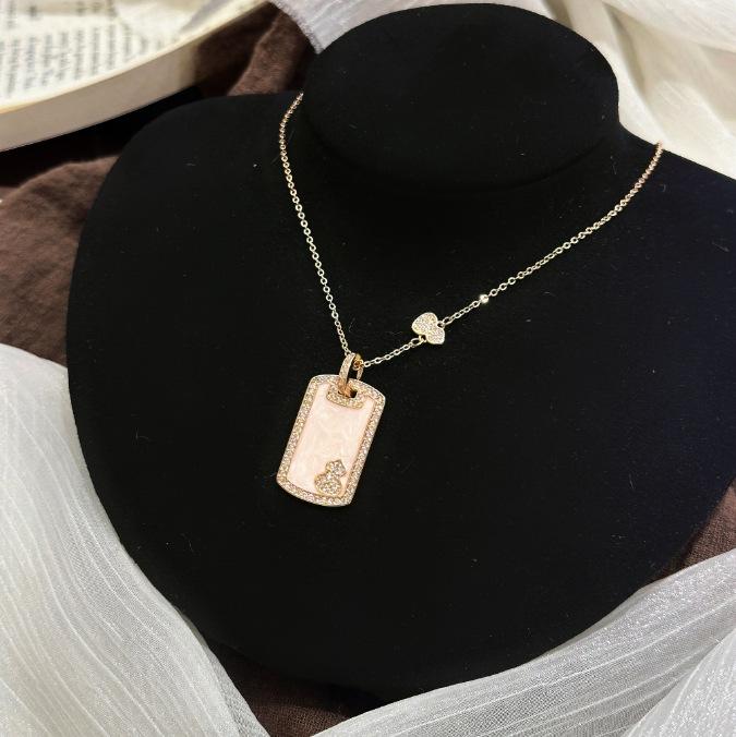 

High quality full diamond gourd no matter brand square brand pendant necklace collarbone chain