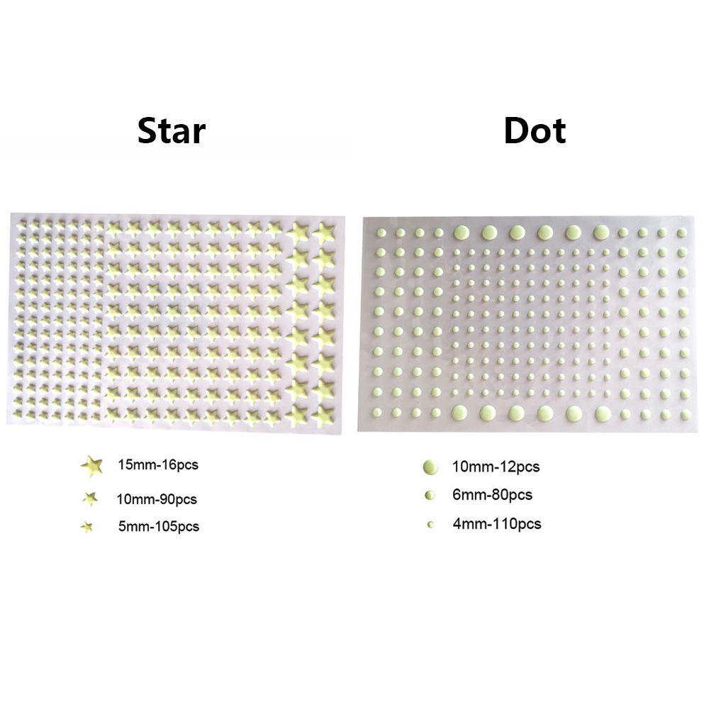 Ornament Home Decoration Bubble Decal Glow In Dark Luminous Stars Dots Fluorescent Wall Sticker