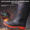Men's Waterproof Steel Toe Anti-Slip Rain Boots for Construction and Mining